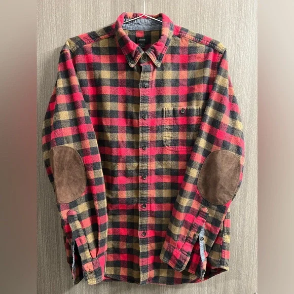 J. Crew Plaid Flannel Button Down Shirt Men's Size Large - Picture 1 of 3